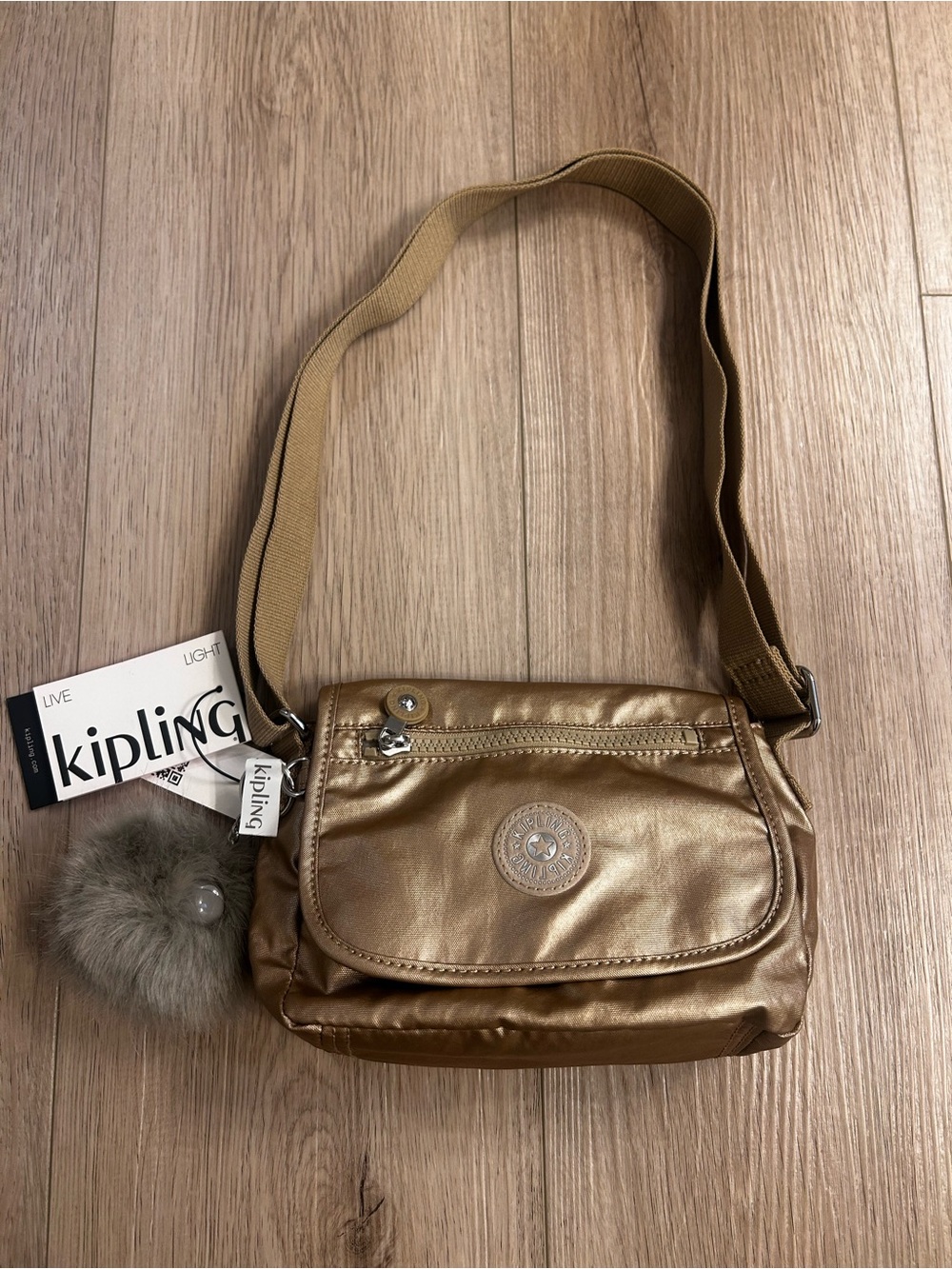 Kipling Sabian Gold Crossbody Purse